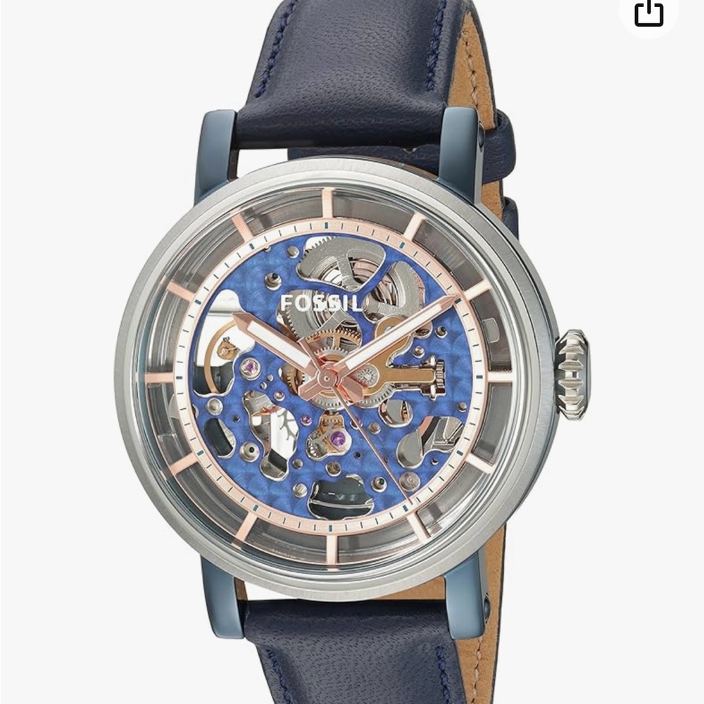 Fossil ME3136 Original Boyfriend Automatic Blue Leather Watch